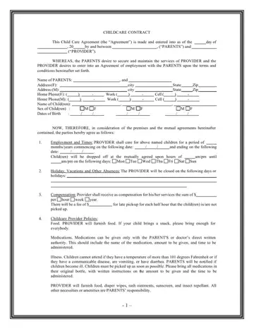 Child Care Form Preview