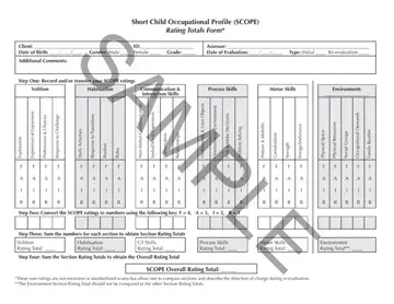 Child Occupational Self Assessment Form Preview