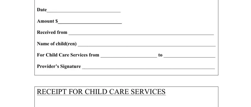 stage 1 to completing receipt for child care services