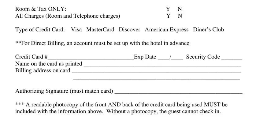 Completing quality inn auburn hills mi credit card authorization part 2