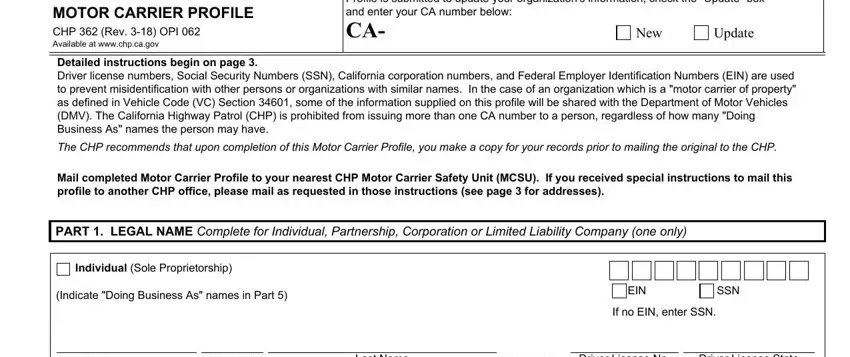 stage 1 to completing california motor profile