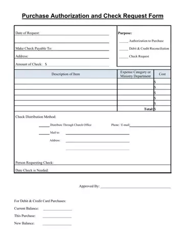 Church Financial Expense Form Preview