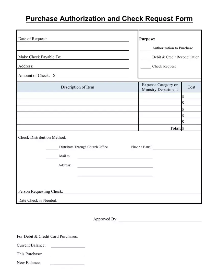 Church Financial Expense Form first page preview