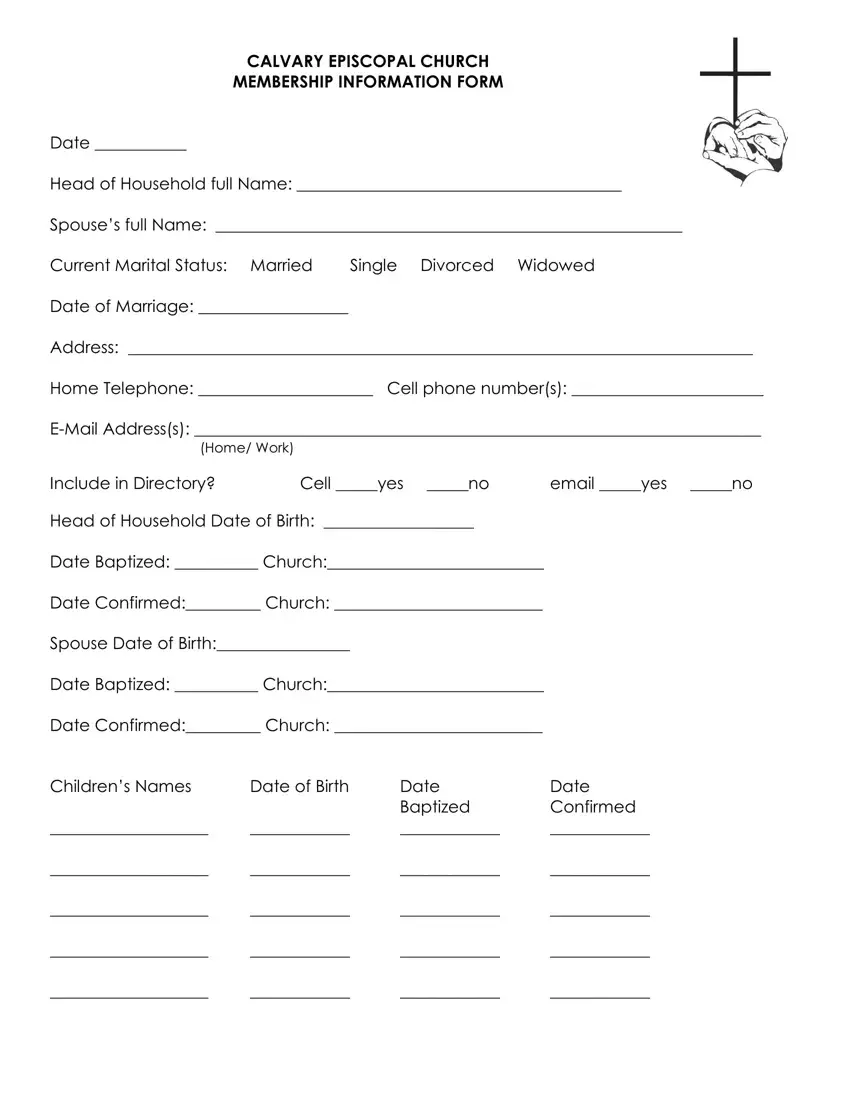 Printable Church Membership Form Pdf Printable Form Templates and Letter