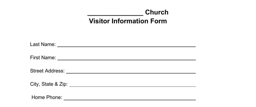 church visitors slip blanks to complete