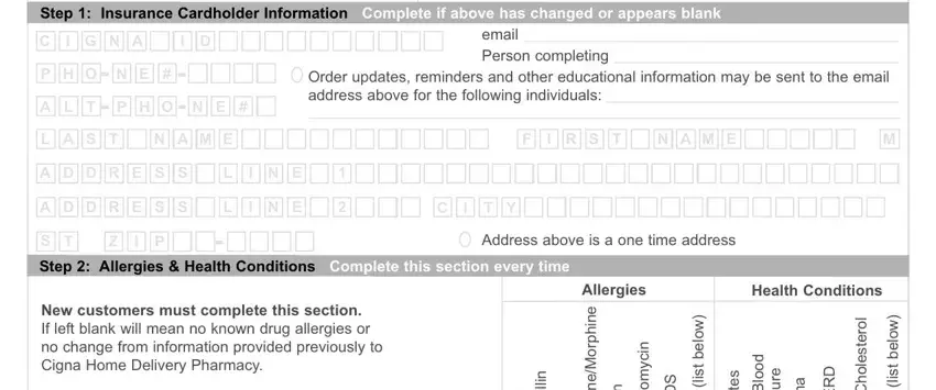 stage 1 to filling in cigna home delivery pharmacy form