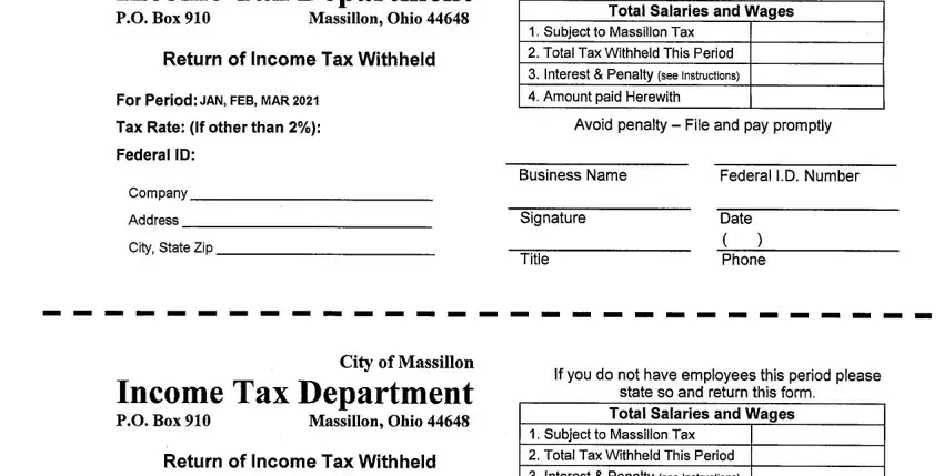 Finishing massillon tax form part 2