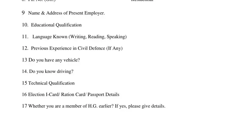 Entering details in dcd full form stage 2