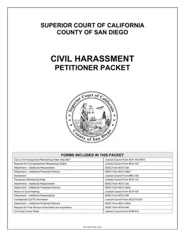 Civil Harassment Packet Form Preview