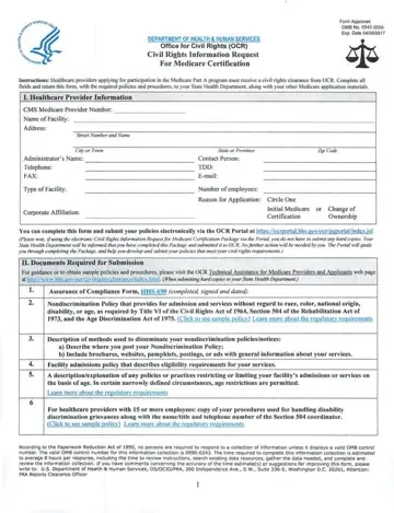 Civil Rights Information Request Form Preview