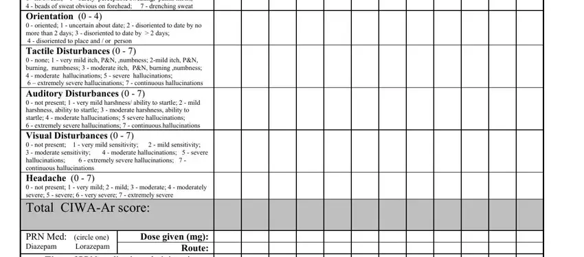 Ciwa Score Sheet Printable