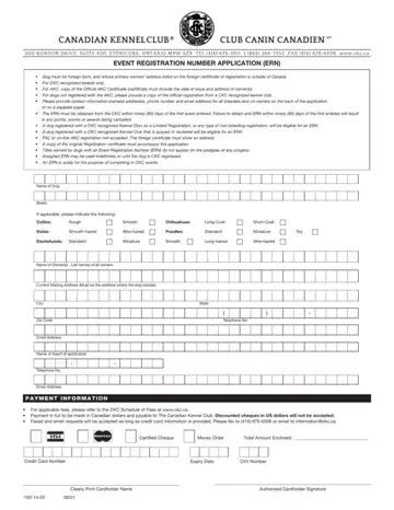 Ckc Registration Number Form Preview