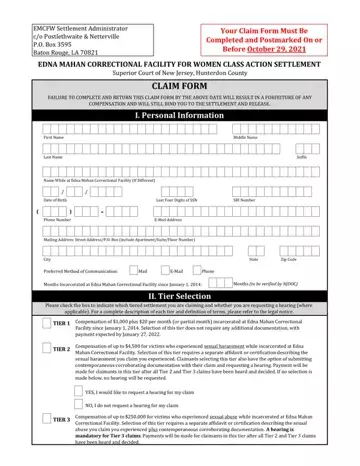 Class Action Claim Form Preview