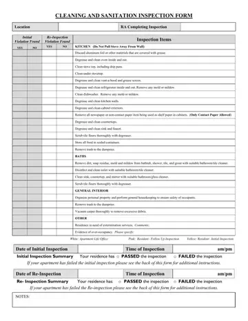 Cleaning Inspection Form Preview