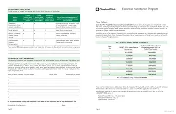 Cleveland Clinic Financial Assistance Form Preview