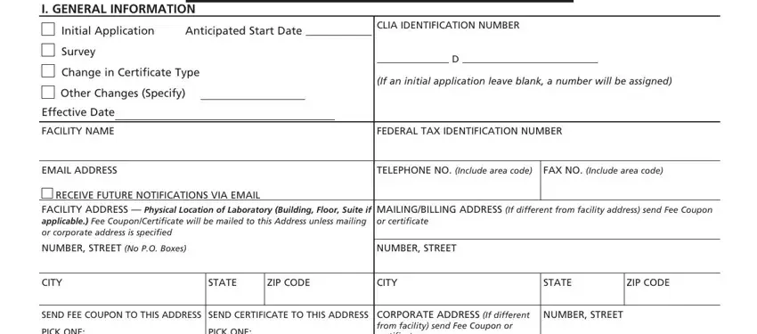 stage 1 to filling out clia