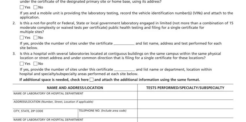 Completing clia step 4