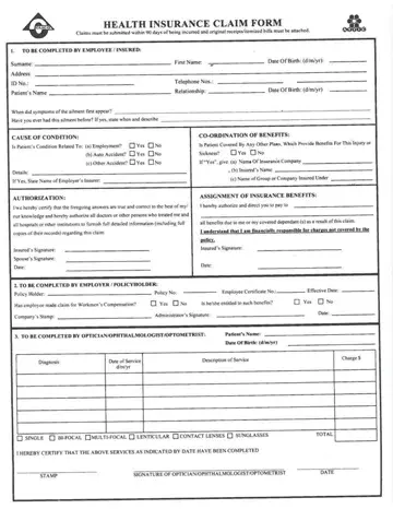 Clico Medical Claim Form Preview