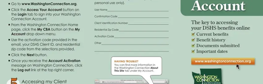 filling in where do i enter client id for department of social services washington state stage 1