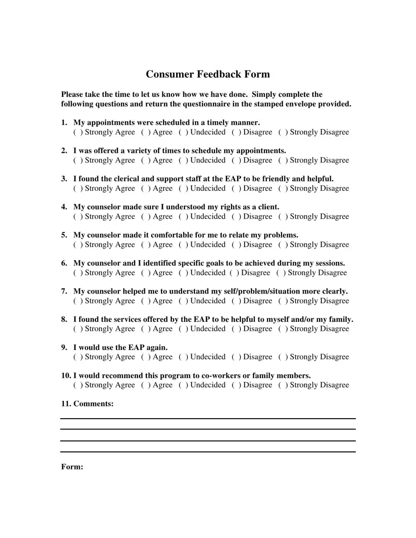 Client Feedback Form Template first page preview