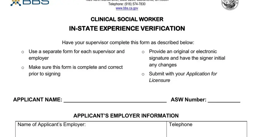 Clinical Social Experience Verification spaces to complete