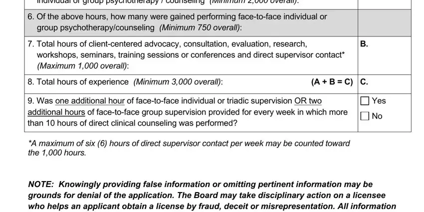 Filling in Clinical Social Experience Verification stage 4