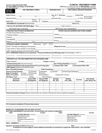 Clinical Treatment Form Preview