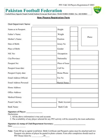 Club Registration Form Preview