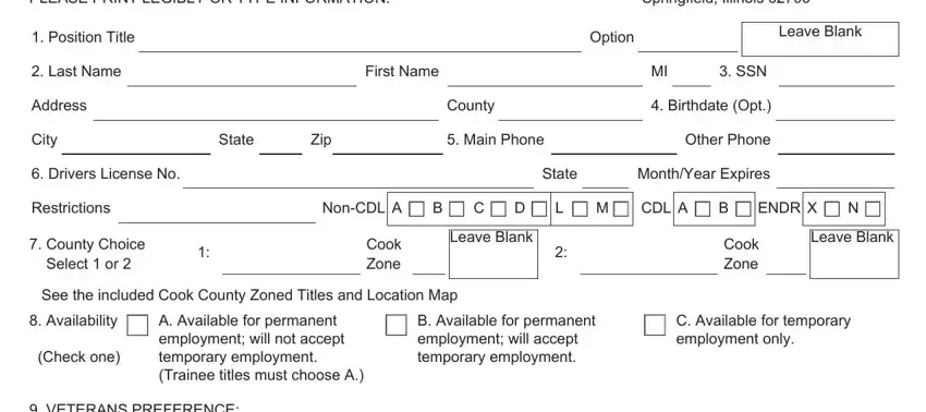 example of fields in cms 100 employment application