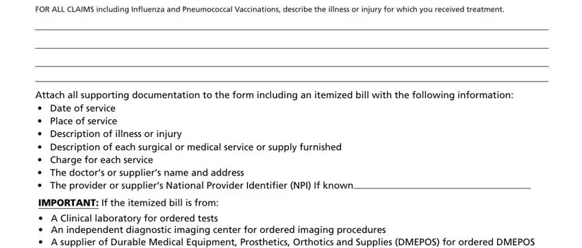 Finishing medicare claim form cms 1490s stage 3