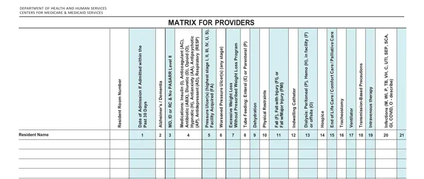 example of gaps in cms 802 form