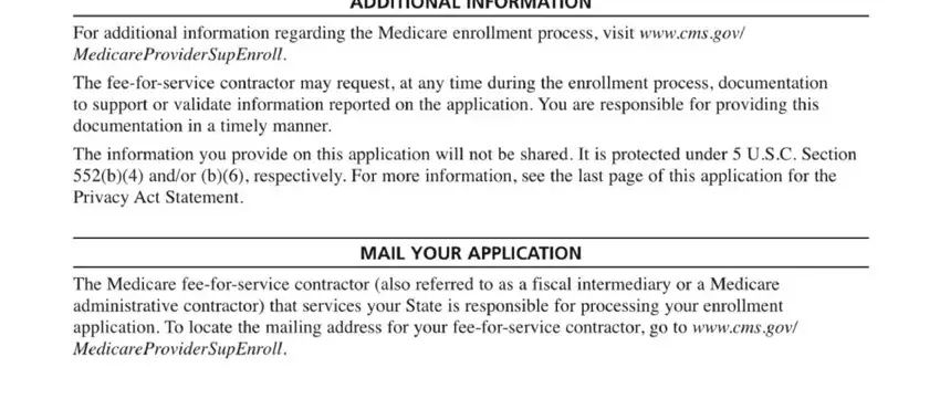 Filling out cms 855a enrollment application stage 3