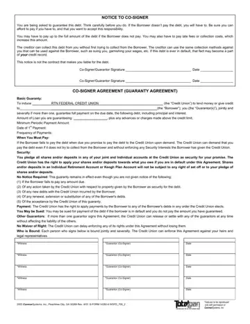 Co Signer Agreement Form Preview