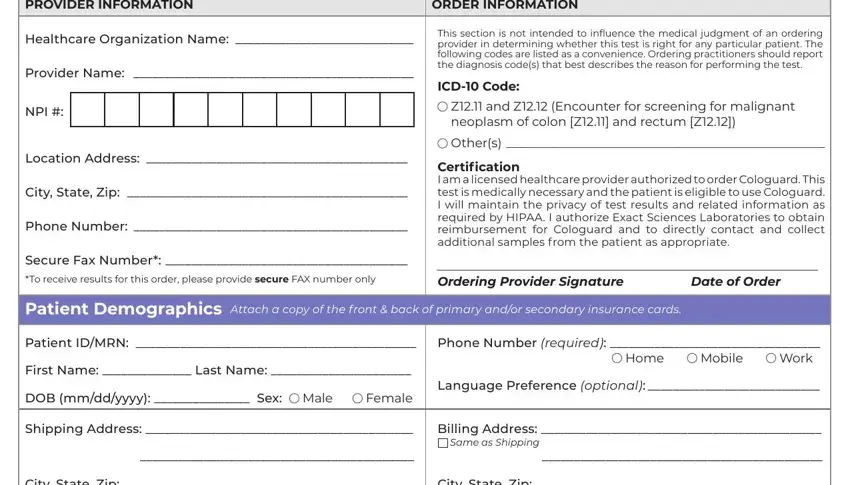 example of blanks in exact sciences cologuard order form