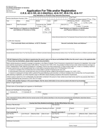 Colorado Dr 2395 Form Preview