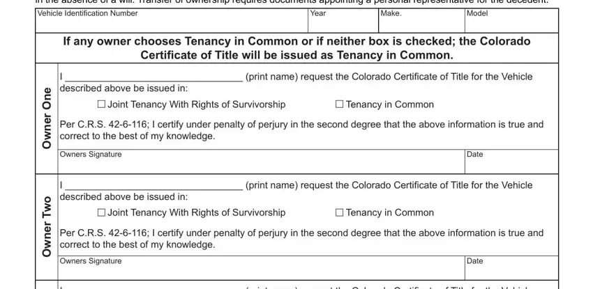 Entering details in colorado title stage 4