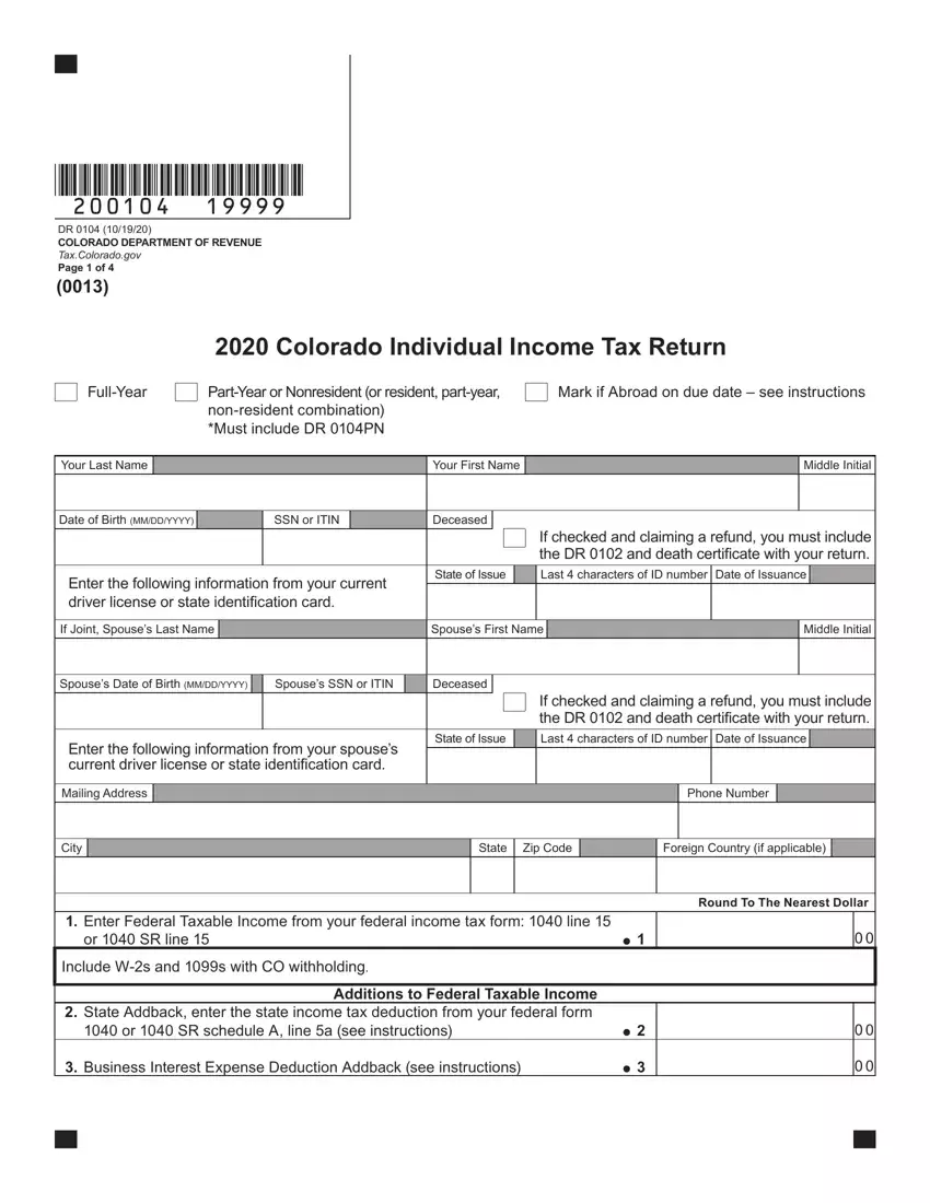 Colorado Form 104 first page preview