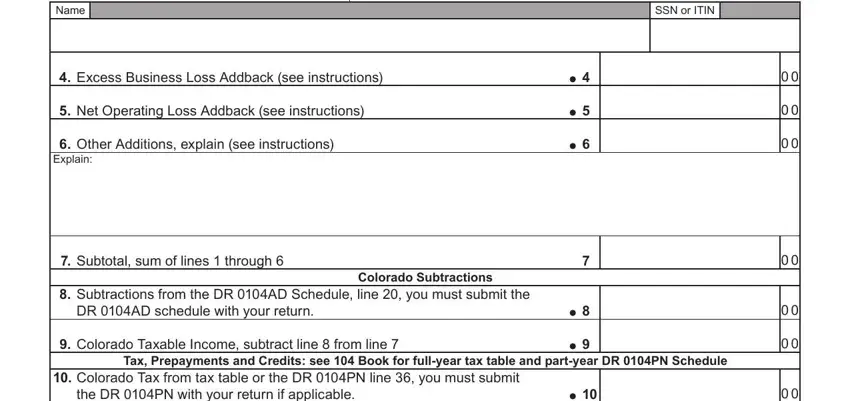 Finishing tax form 104 step 3