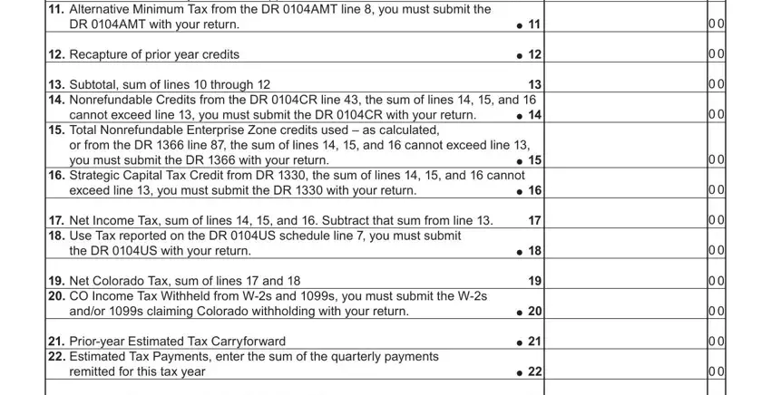 Finishing tax form 104 part 4