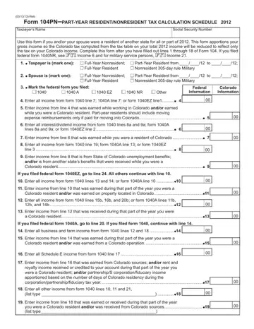 Colorado Form 104Pn Preview
