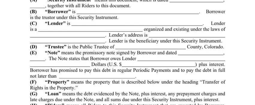 Filling out short form deed of trust colorado step 2