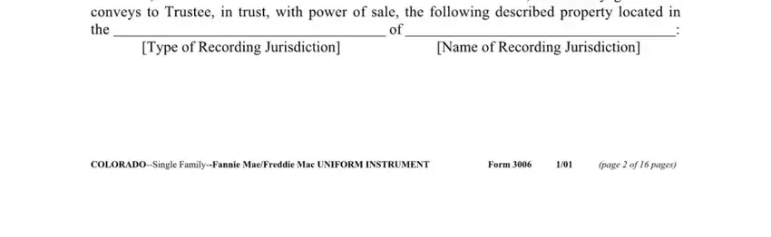 Entering details in short form deed of trust colorado stage 4