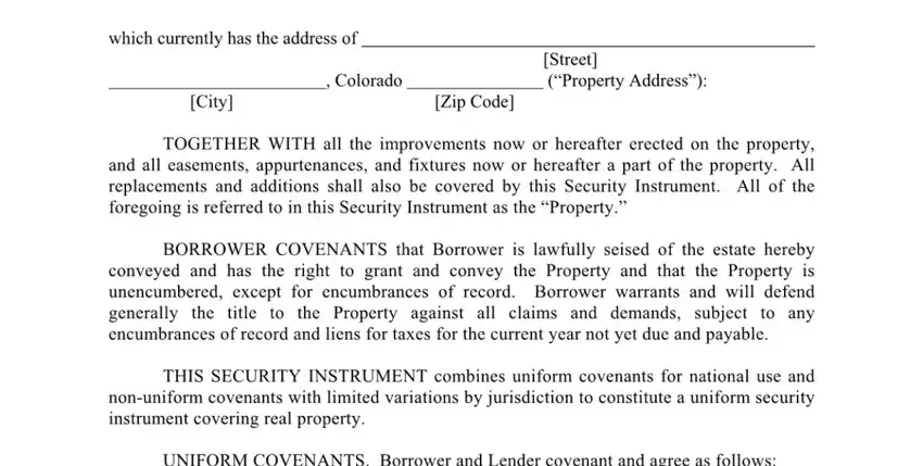 short form deed of trust colorado  fields to complete