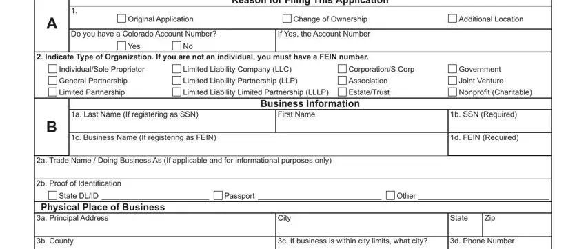 Completing form cr 100 business registration stage 2