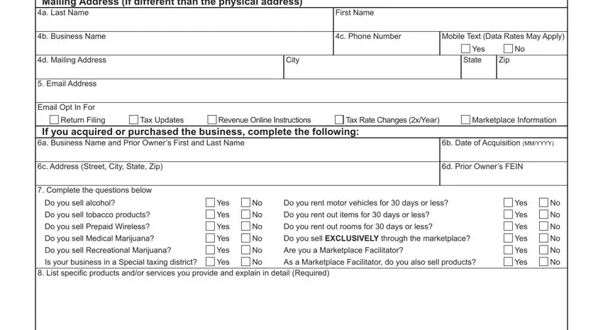 Finishing form cr 100 business registration step 3