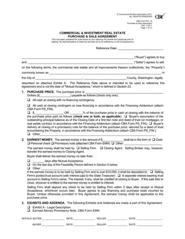 Commercial Real Estate Agreement Form Preview
