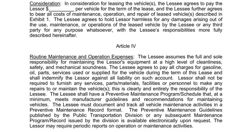 semi truck purchase agreement form Consideration In consideration for, Article IV, and Routine Maintenance and Operation fields to insert