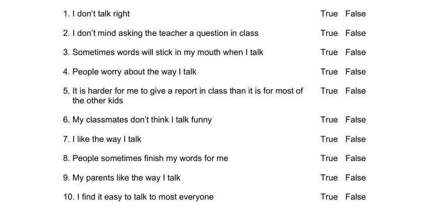 portion of empty spaces in scoring for communication attitudes test form a brutten