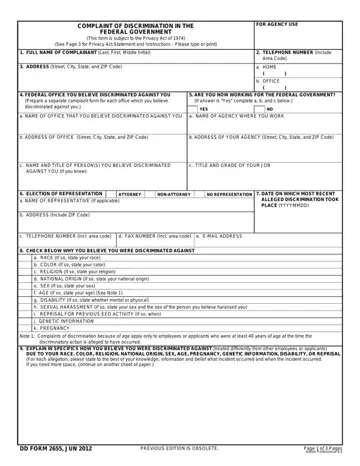 Complaint Discrimination Federal Form Preview