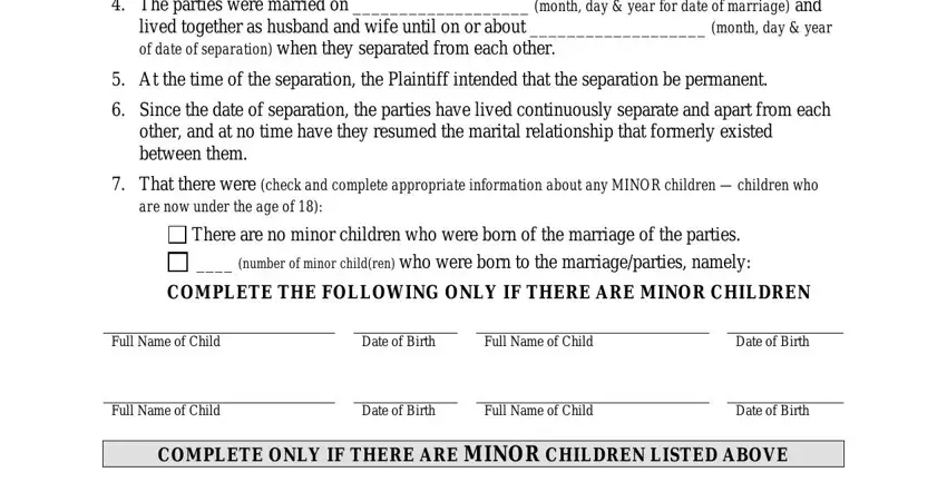 Filling out form divorce nc stage 2